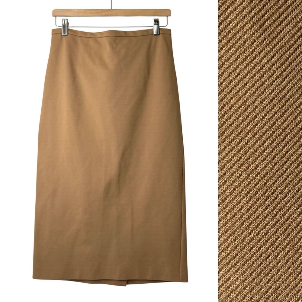 Max Mara Italy A-Line Midi Skirt Womens 10 High Waist Stretch Minimalist Career